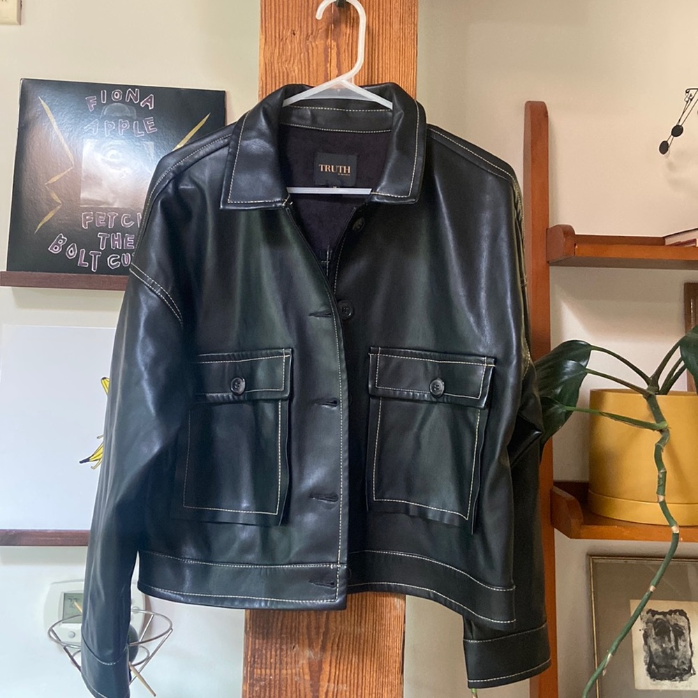 Black leather jacket